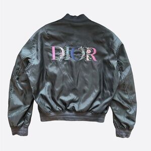 Dior Black Satin Bomber Jacket